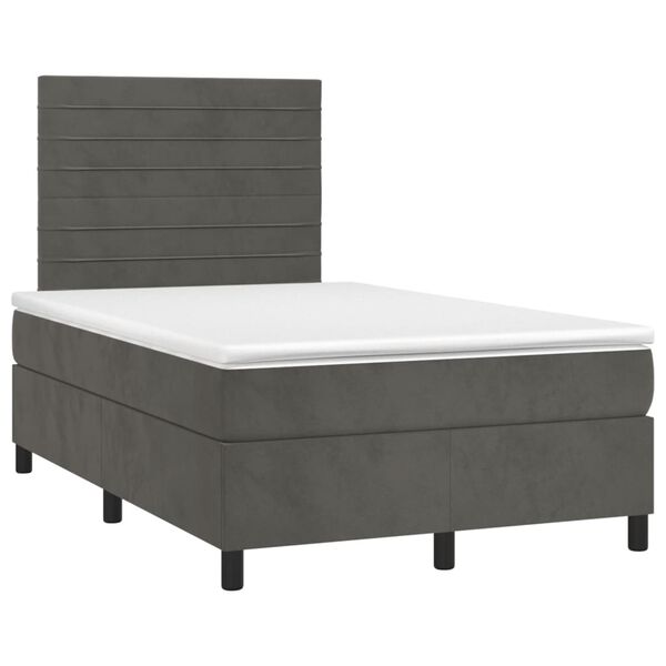 vidaXL Krevet box spring s madracem tamnosivi 120 x 190 cm bar&scaron;un