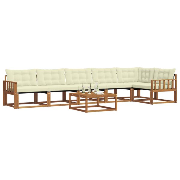vidaXL Set vanjskih sofa s jastukom 7 pcs Prirodna i krem