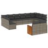 vidaXL 12-dijelni set vrtnih sofa od poliratana s jastucima sivi