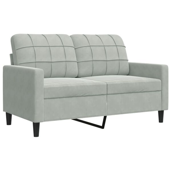 vidaXL 2-dijelni set sofa s jastucima svjetlosivi baršunasti