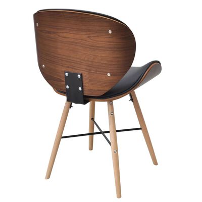vidaXL Blagovaonske stolice od zaobljenog drva i umjetne kože 6 kom