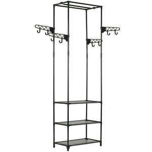 vidaXL Stalak za odjeću čelik i netkana tkanina 55x28,5x175 cm crni