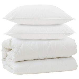 vidaXL Duvet s jastucima s jastukom 3 pcs Bijelo Mikrovlakna