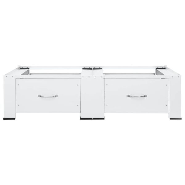 vidaXL Dvostruko postolje za perilicu/su&scaron;ilicu rublja i ladice bijelo