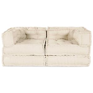 vidaXL Modularna sofa 2 kom. Tkanina Krem 140 x 70 x 56 cm