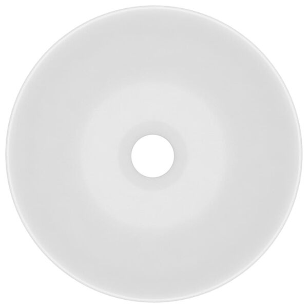 vidaXL Kupaonski umivaonik od keramike mat bijeli okrugli