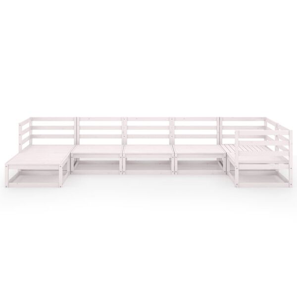 vidaXL 7-dijelna vrtna garnitura od masivne borovine bijela