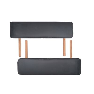 vidaXL Sklopivi stol za masažu s 2 zone debljina 10 cm crni