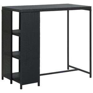 vidaXL Barski stol sa stalkom za pohranu crni 120x60x110 cm poliratan