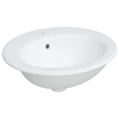 vidaXL Kupaonski umivaonik bijeli 52 x 46 x 20 cm ovalni keramički