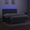 vidaXL Krevet box spring s madracem LED tamnosivi 180x200 cm tkanina