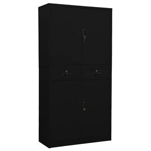 vidaXL Uredski ormarić crni 90 x 40 x 180 cm čelični