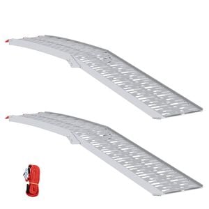 vidaXL Sklopiva rampi za motocikle 340 kg po rampi 2 pcs Srebrno