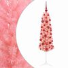 vidaXL Umjetno usko božićno drvce s kuglicama 150 cm 150 LED lampica