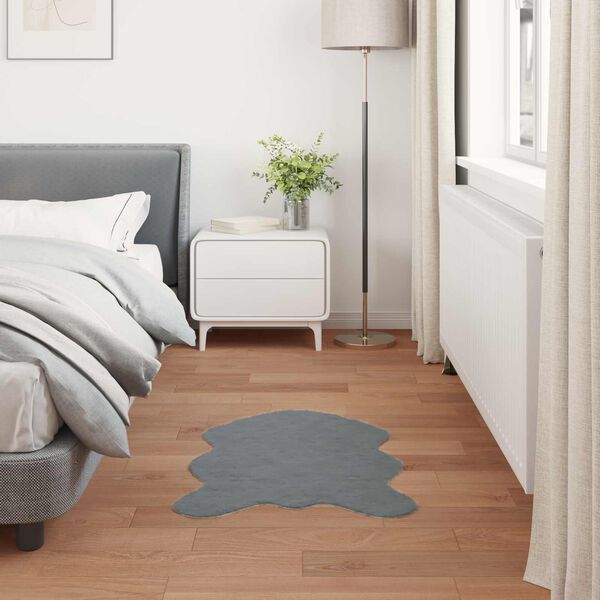 vidaXL Faux Rabbit Fur Rug Olite Antracit 60 x 90 cm Poliester