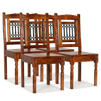 vidaXL Blagovaonske stolice 4 kom od masivnog drva sa šišamom klasične