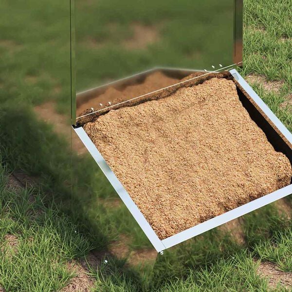 vidaXL Hranilica za svinje Srebrno 55 x 38 x 76 cm Cinkani čelik