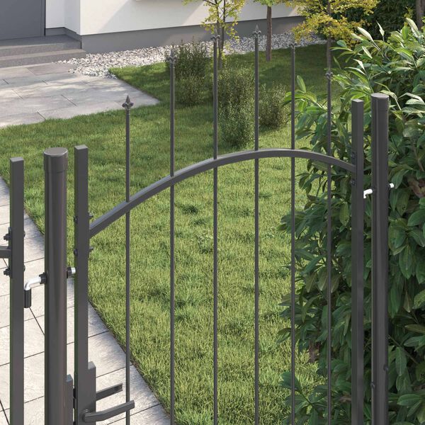 vidaXL Vrtna vrata s zaključavanjem Siva 100 x 200 cm Čelik