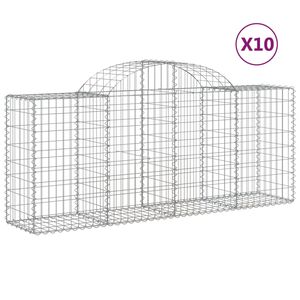 vidaXL Lučne gabionske ko&scaron;are 10 kom 200x50x80/100cm pocinčano željezo