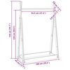 vidaXL Stalak za odjeću bijeli 100 x 45 x 150 cm od masivne borovine