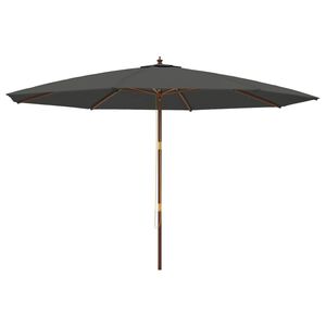 vidaXL Vrtni suncobran s drvenim stupom antracit 400x273 cm