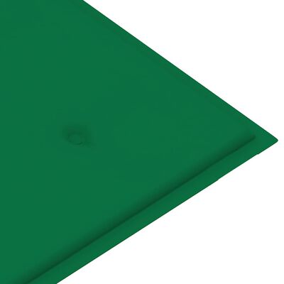 vidaXL Vrtna klupa sa zelenim jastukom 112 cm od masivne tikovine