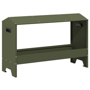 vidaXL Hranilica za koko&scaron;ke Maslinasto zelena 81 x 32 x 53,5 cm