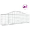 vidaXL Lučne gabionske ko&scaron;are 6 kom 200x30x60/80 cm pocinčano željezo