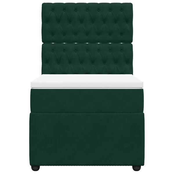 vidaXL Box spring krevet s madracem tamnozeleni 100x200 cm bar&scaron;unasti