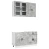 vidaXL Kuhinjska jedinica PORTO 4 pcs Betonska siva Konstruirano drvo