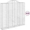 vidaXL Lučne gabionske ko&scaron;are 10kom 200x50x180/200cm pocinčano željezo