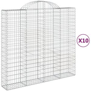 vidaXL Lučne gabionske ko&scaron;are 10kom 200x50x180/200cm pocinčano željezo