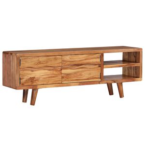 vidaXL TV ormarić od masivnog bagremovog drva s izrezbarenim vratima 117 x 30 x 40 cm