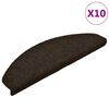 vidaXL Prostirke za stepenice, samoljepljive, 10 kom, 65x21x4 cm, tamnosmeđe, poluokrugle, velike