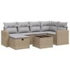 vidaXL 7-dijelni set vrtnih sofa s jastucima bež od poliratana