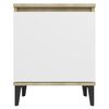 vidaXL Noćni ormarići s metalnim nogama bijeli/hrast 40 x 30 x 50 cm
