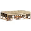 vidaXL Set vanjskih sofa s jastukom 10 pcs Prirodna i bež