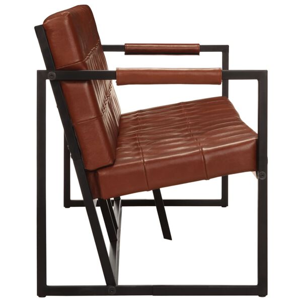 vidaXL Trosjed od prave kozje kože smeđi