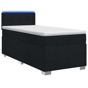 vidaXL Krevet s box springom, madracem i LED-om Crna 90 x 190 cm