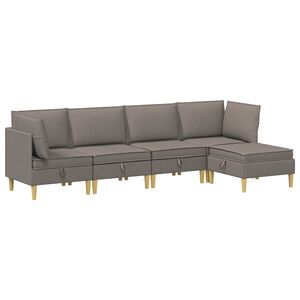 vidaXL Modularni set sofe sa skladi&scaron;tem 5 kom. Sivosmeđa Tkanina