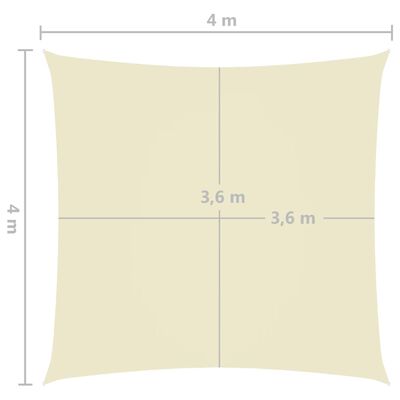 vidaXL Jedro za zaštitu od sunca od tkanine četvrtasto 4 x 4 m krem