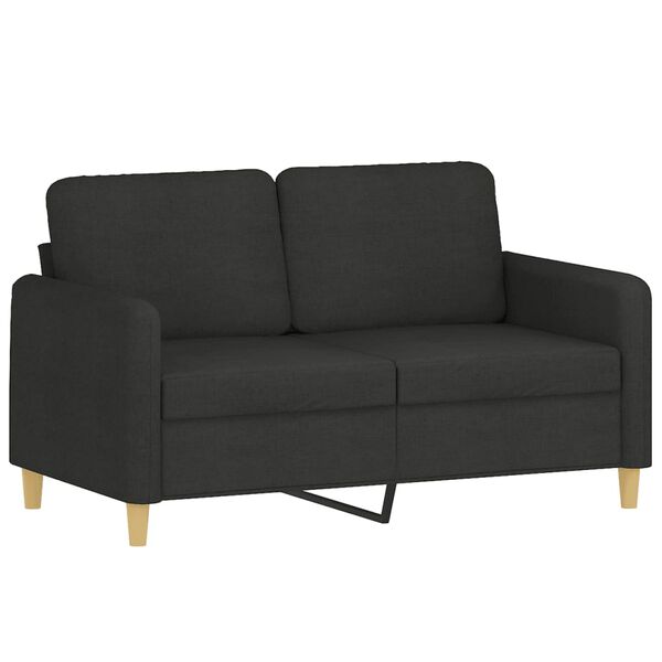 vidaXL 3-dijelni set sofa s jastucima crni od tkanine