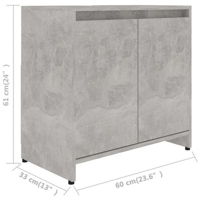 vidaXL Kupaonski ormarić siva boja betona 60 x 33 x 61 cm od iverice