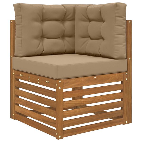 vidaXL Jastuk za vanjsku sofU 3 pcs Sivo-smeđa Poliester