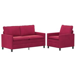 vidaXL Set sofe 2 pcs Vinska crvena Bar&scaron;un