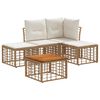 vidaXL Set vanjskih sofa 5 pcs Prirodna i krema bijela Poliester