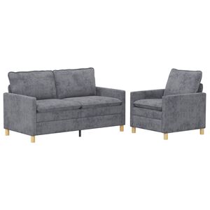 vidaXL Set sofe 2 kom. Svjetlosiva Poliester