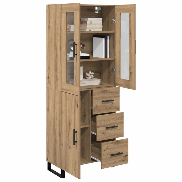 vidaXL Highboard s ladicama 2 pcs Umjetnički hrast Konstruirano drvo
