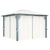 vidaXL Sjenica sa zastorom 300 x 300 cm krem aluminijum