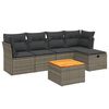 vidaXL 6-dijelni set vrtnih sofa od poliratana s jastucima sivi